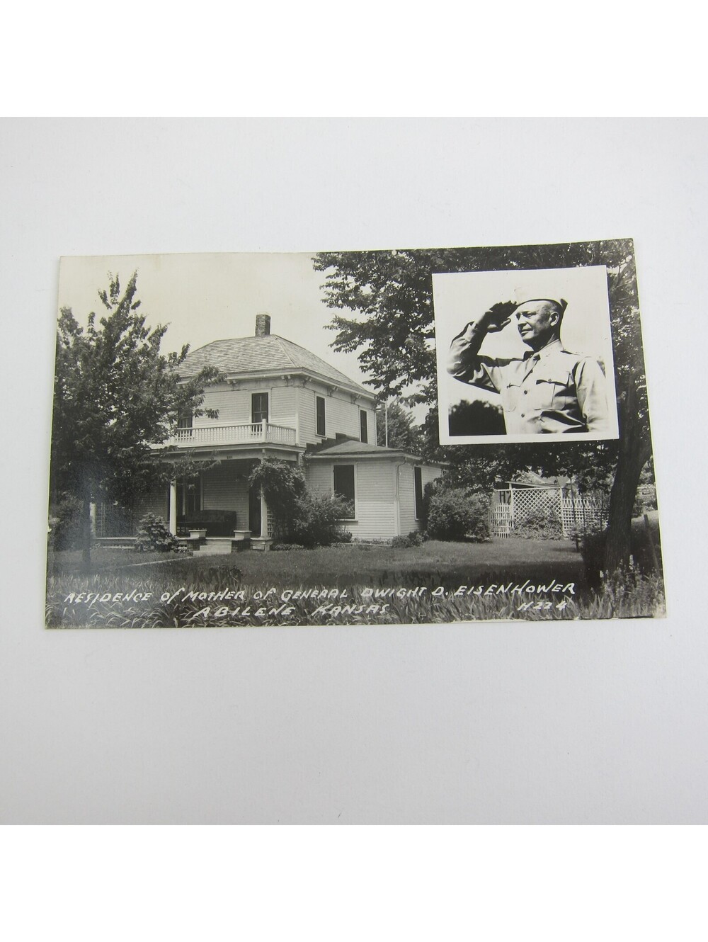 Real Photo Postcard RPPC Home of General Eisenhower Mother Abilene Kansas RARE
